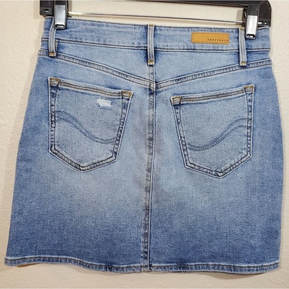Sanctuary distressed boho denim Jean mini skirt size 26 Small new!!! - Picture 5 of 10